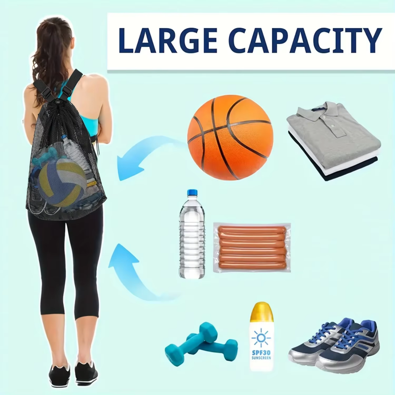 Portable Drawstring Mesh Backp - огляд і ціна Drawstring Gym Bag