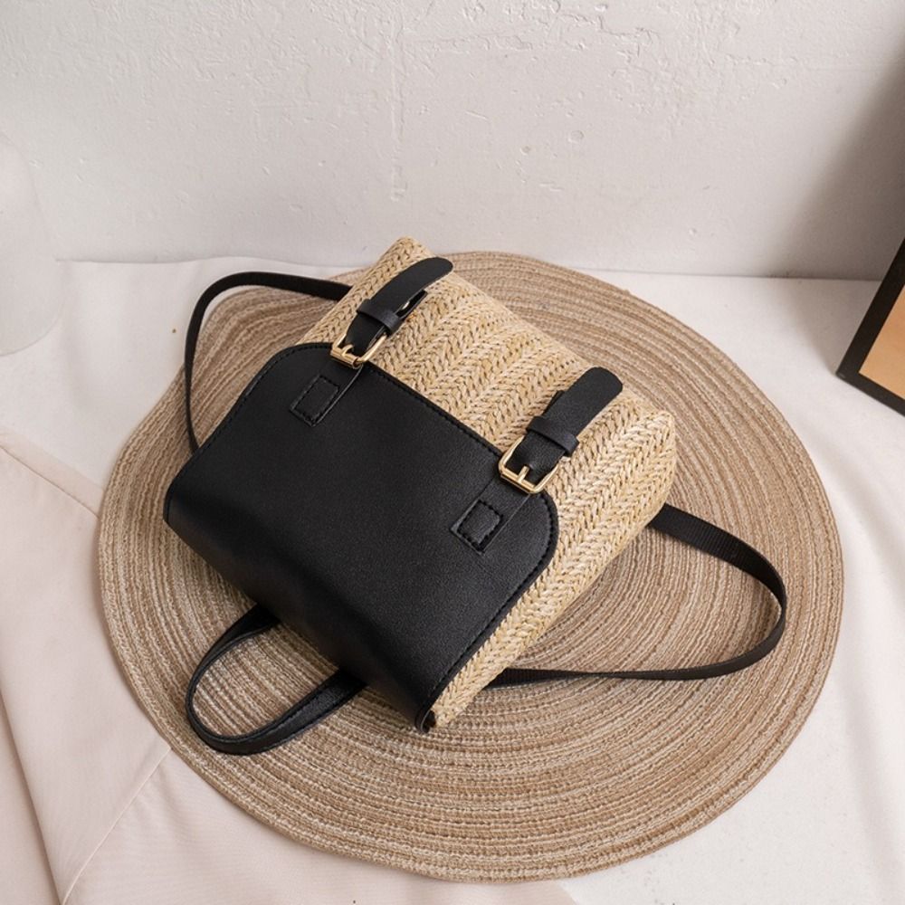 Trend PU Leather Straw Backpac - огляд і ціна Leather Backpack Vintage